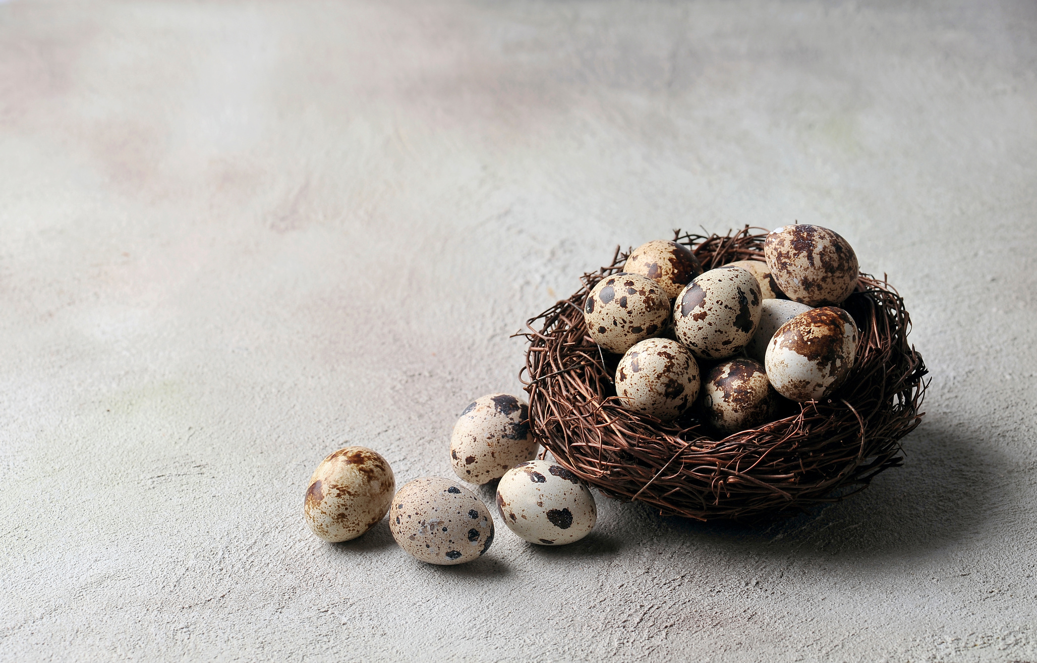 Quail eggs.